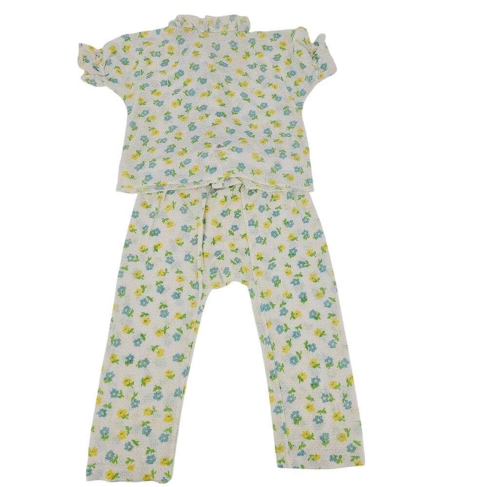 Vintage 70s Carter's Floral Pajama 2 Piece Sleepwear Girl 3 Cottagecore 4038
